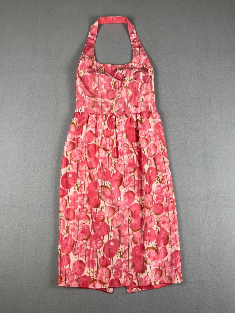 Laundry by Shelli Segal vintage pink poppy silk Halter Midi Dress
Size: 4